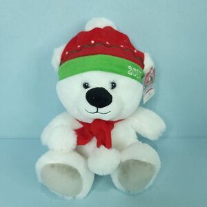 Teddy Bear White Red Green Hat American Greetings Stuffed Plush Xmas 12"